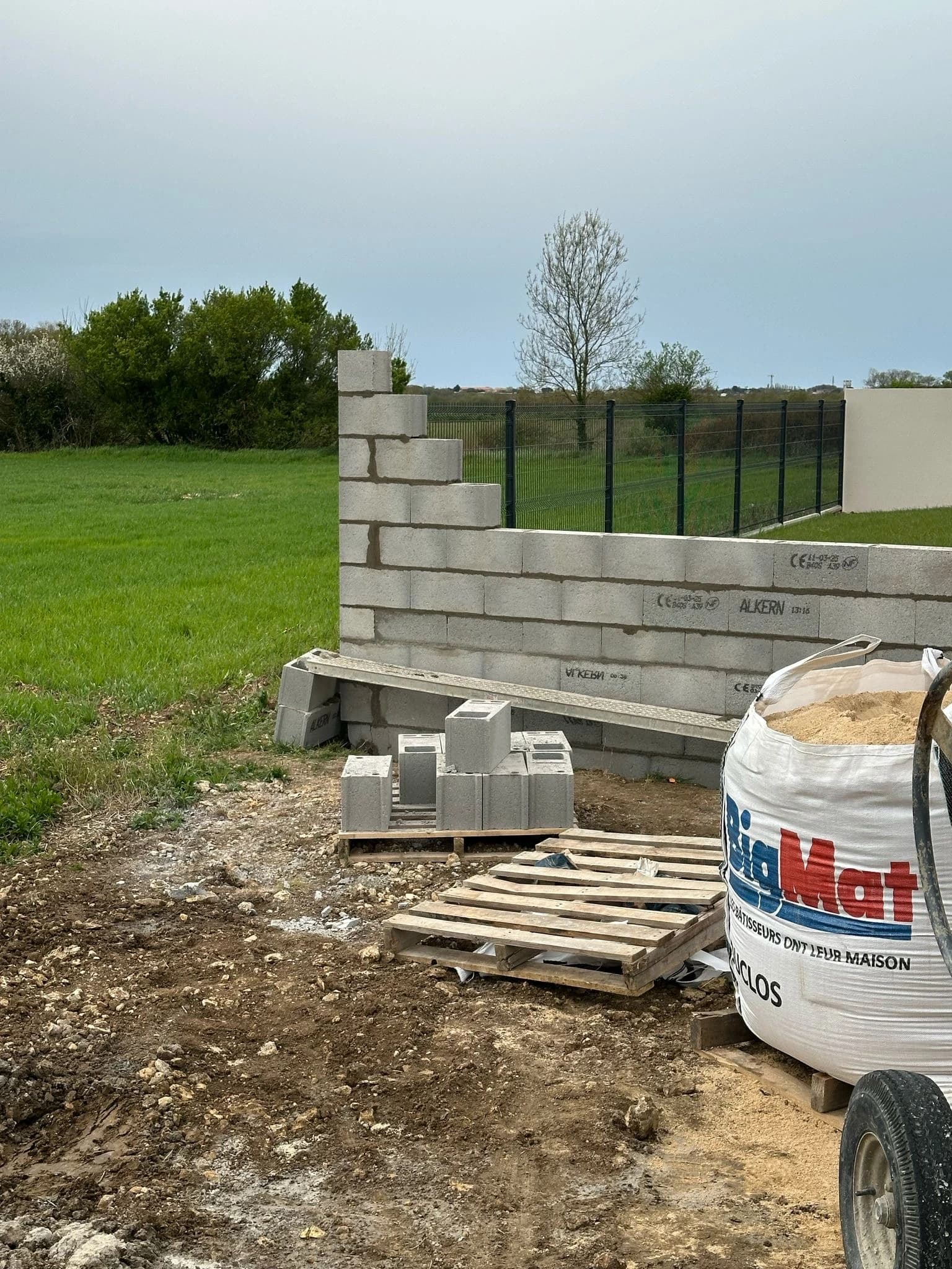 Implantation et début de construction